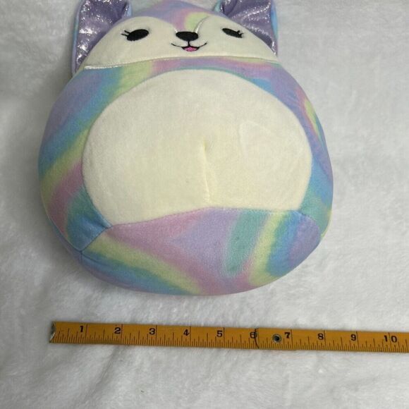 Squishmallows Felexine The Fox Plush Toy Animal 10” Tye Dye Rainbow Swirls - Picture 6 of 6